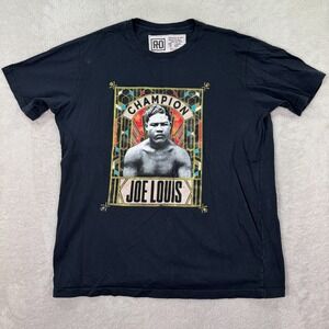 RO‎ Shirt Mens Large Black Short Sleeve Joe Louis Champion Graphic Pullover Tee